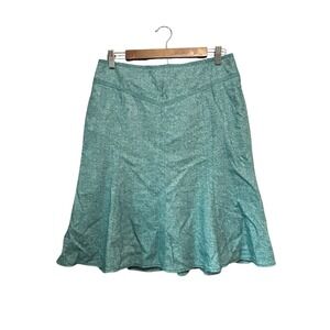 LOFT Teal A-Line Midi Skirt Wool Blend Career‎ Casual size 8